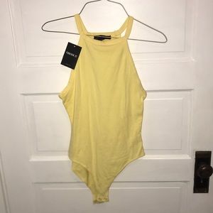 Forever 21 yellow Halter Bodysuit NWT
